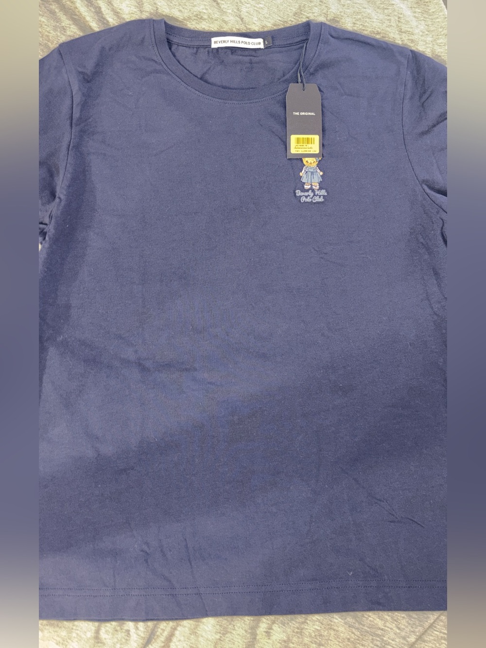 Beverly Hills Polo Club Boys Navy Short Sleeve Tee with Polo Bear Embroidery